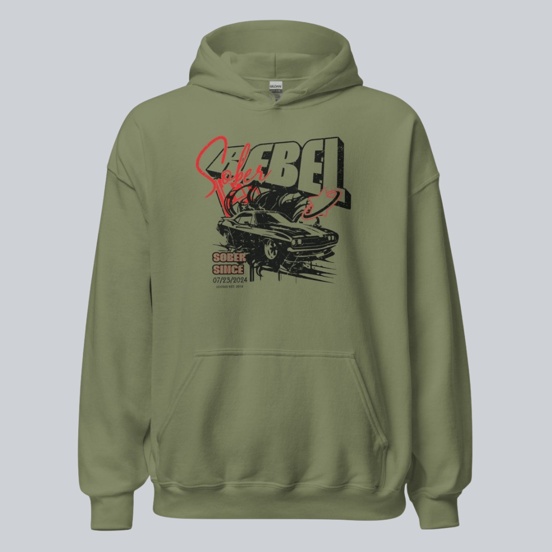 Sober Rebel Custom Sobriety Date Recovery Hoodie featuring the design (view 11)