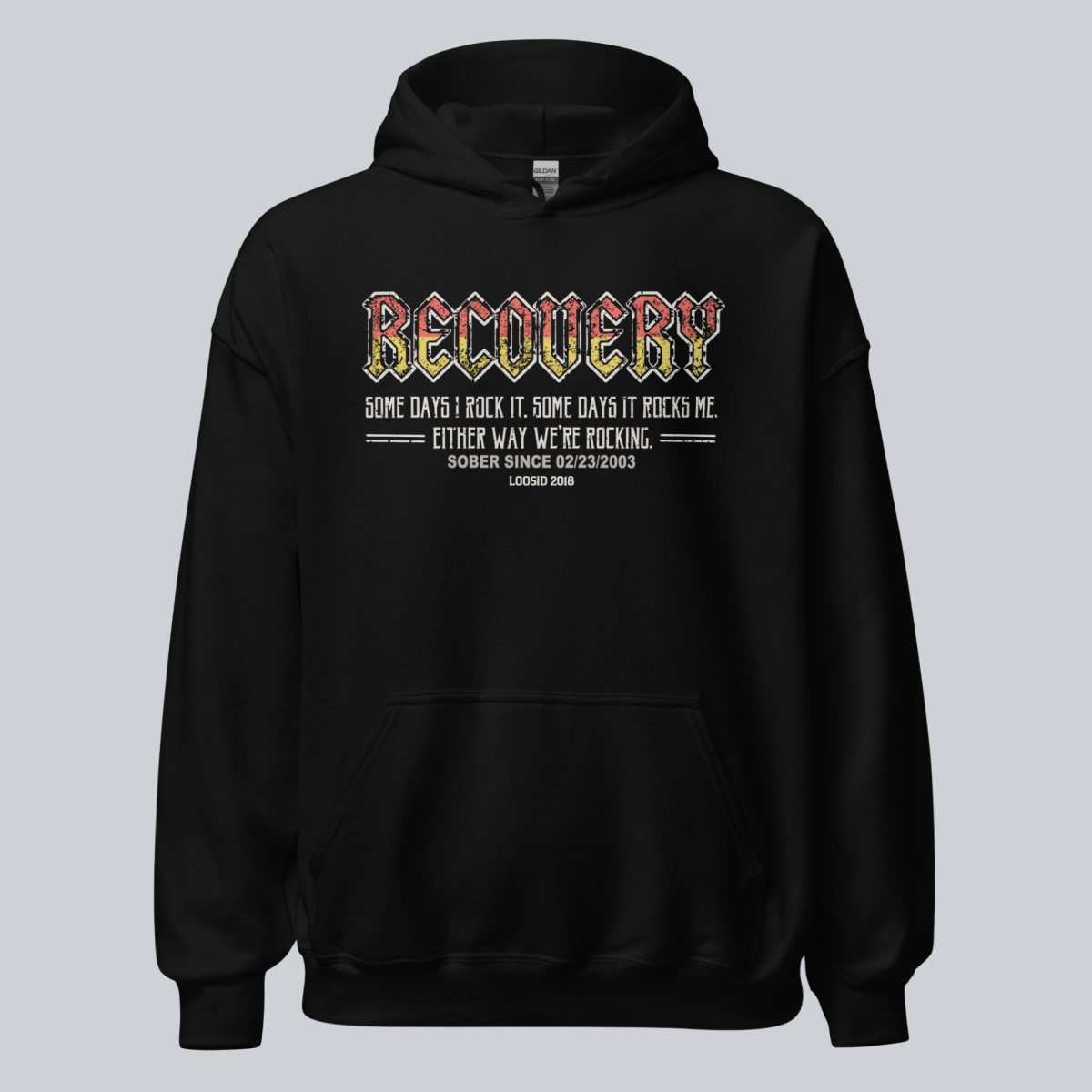 Recovery Rocks Recovery Hoodie back view (view 7)