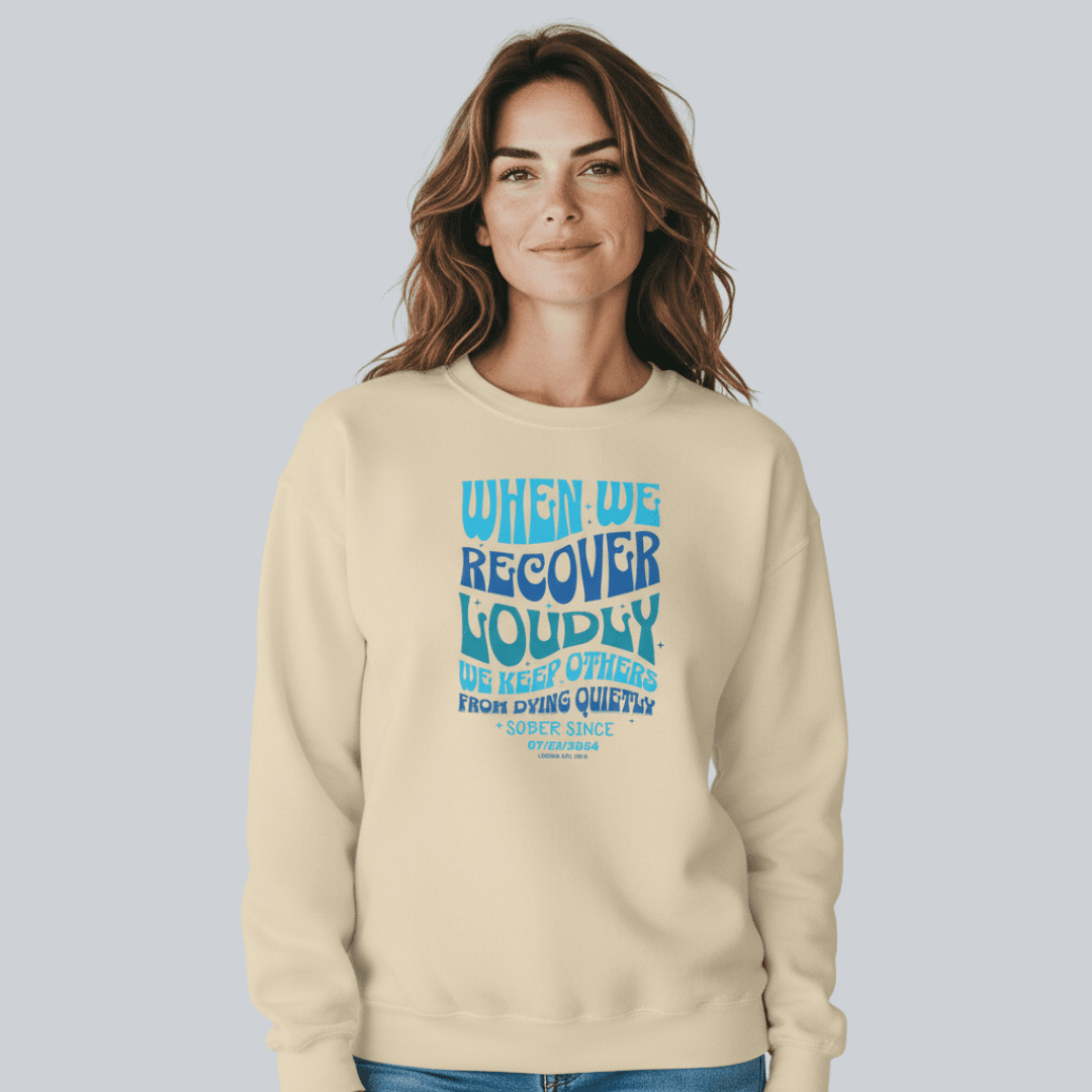 When We Recover Loudly Recovery Hoodie flat lay styled image (view 33)
