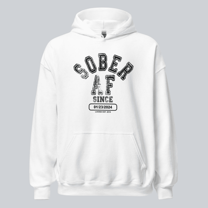 Sober AF Since Recovery Hoodie back view (view 37)