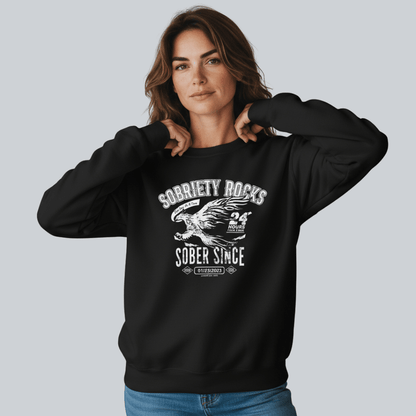 Sober Since Recovery Hoodie flat lay styled image (view 3)