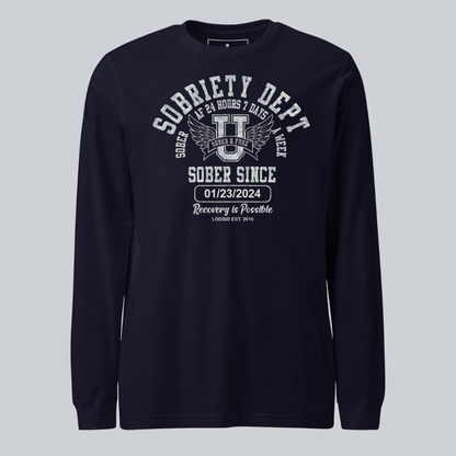 Sobriety Dept Long Sleeve Sober T Shirt back view (view 7)