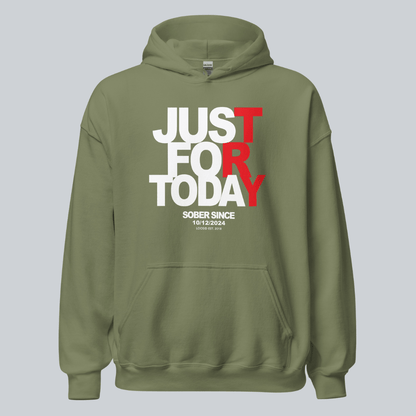 Just For Today Women's Custom Sobriety Date Recovery Hoodie featuring the design (view 31)