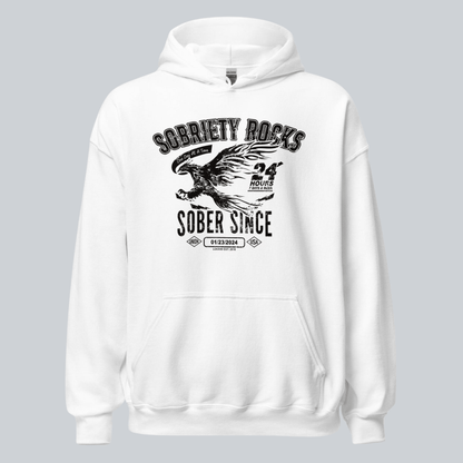 Sober Since Recovery Hoodie flat lay styled image (view 33)