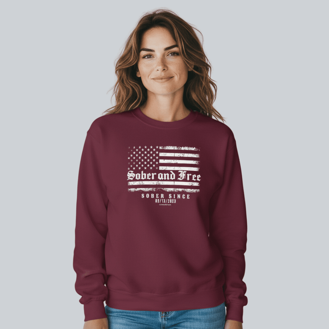 Sober and Free Sobriety Recovery Hoodie packaging detail (view 18)