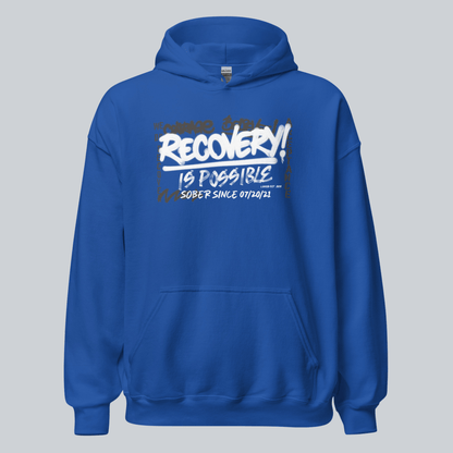 Recovery Is Possible Hoodie with Date Recovery Hoodie product photo (view 30)