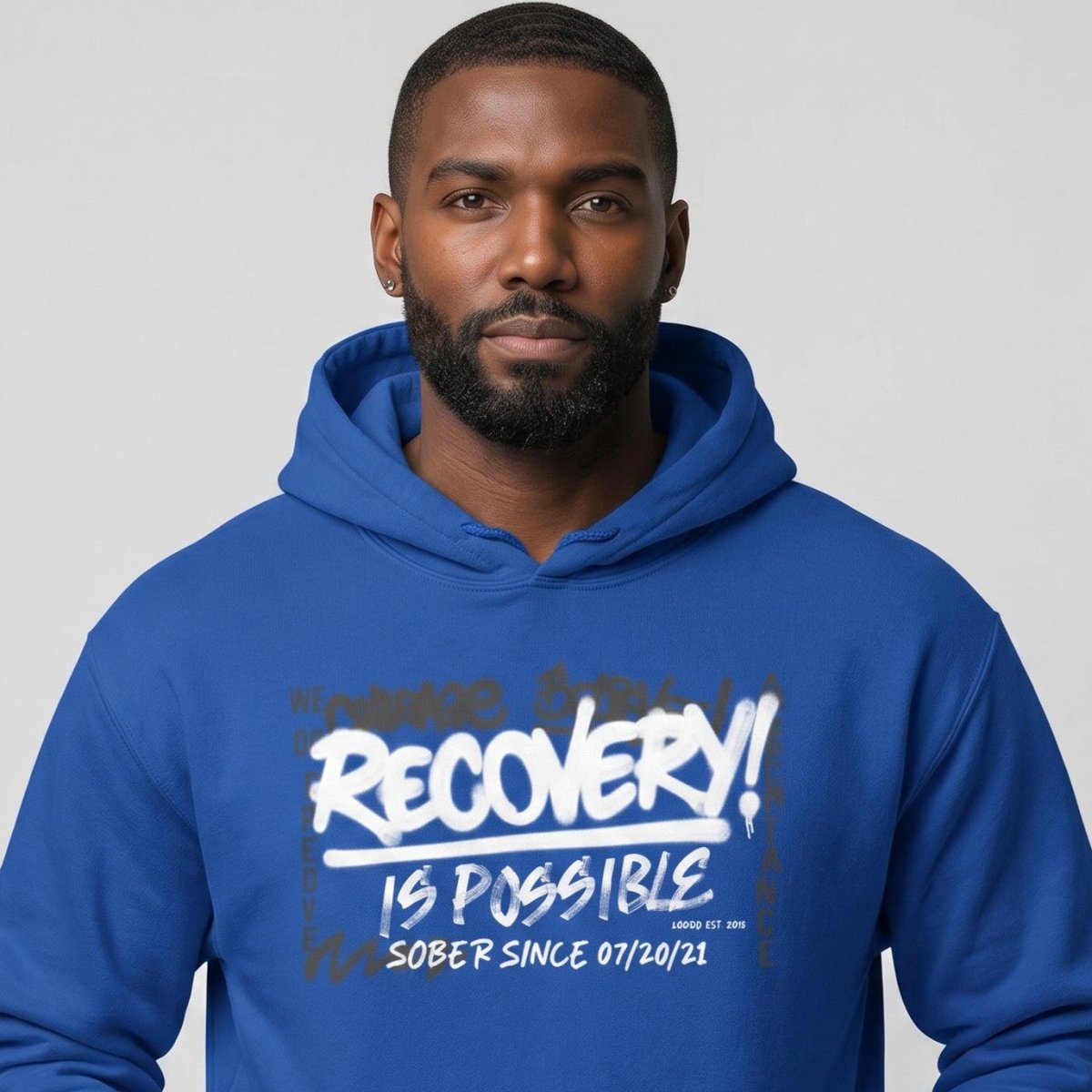 Recovery Is Possible Hoodie with Date Recovery Hoodie close-up view (view 32)