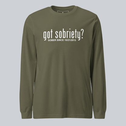 Got Sobriety Long Sleeve Sober T Shirt lifestyle view (view 15)