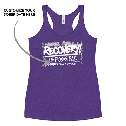 Recovery Is Possible Sober Tank Top lifestyle view (view 5)