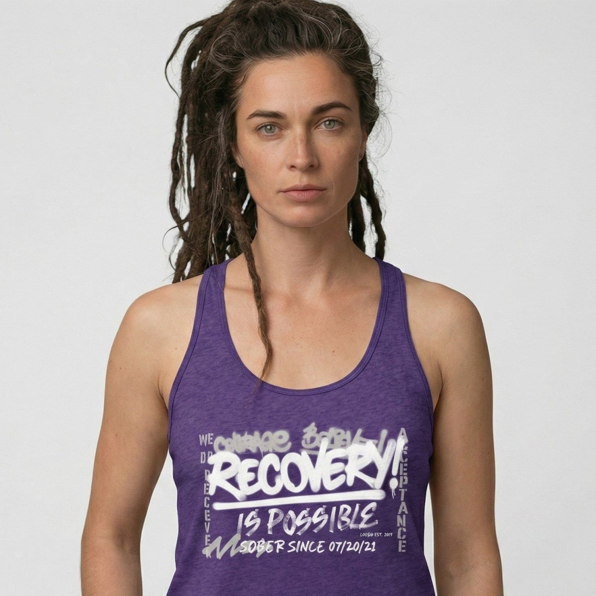 Recovery Is Possible Sober Tank Top side view (view 6)