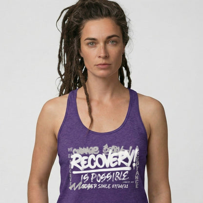 Recovery Is Possible Sober Tank Top side view (view 6)