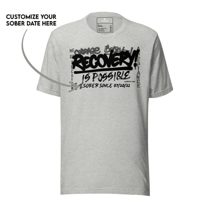 Recovery Is Possible Sober T Shirt featuring the design (view 11)
