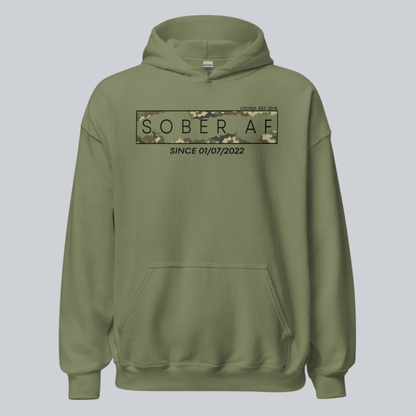 Sober AF Camo Recovery Hoodie featuring the design (view 11)