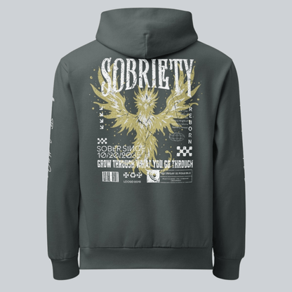 Sober Hoodie Limited Edition Recovery Hoodie close-up view (view 2)