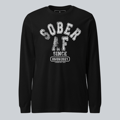 Sober AF Since Long Sleeve Sober T Shirt graphic detail (view 4)