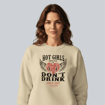 Hot Girls Sobriety Recovery Hoodie back view (view 27)