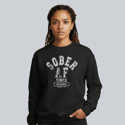 Sober AF Since Recovery Hoodie side view (view 6)