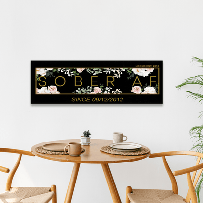 Sober AF Flower Printed Composite Sobriety Art graphic detail (view 4)