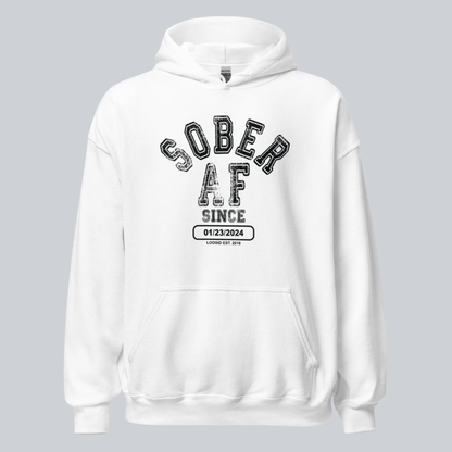 Sober AF Since Recovery Hoodie featuring the design (view 31)