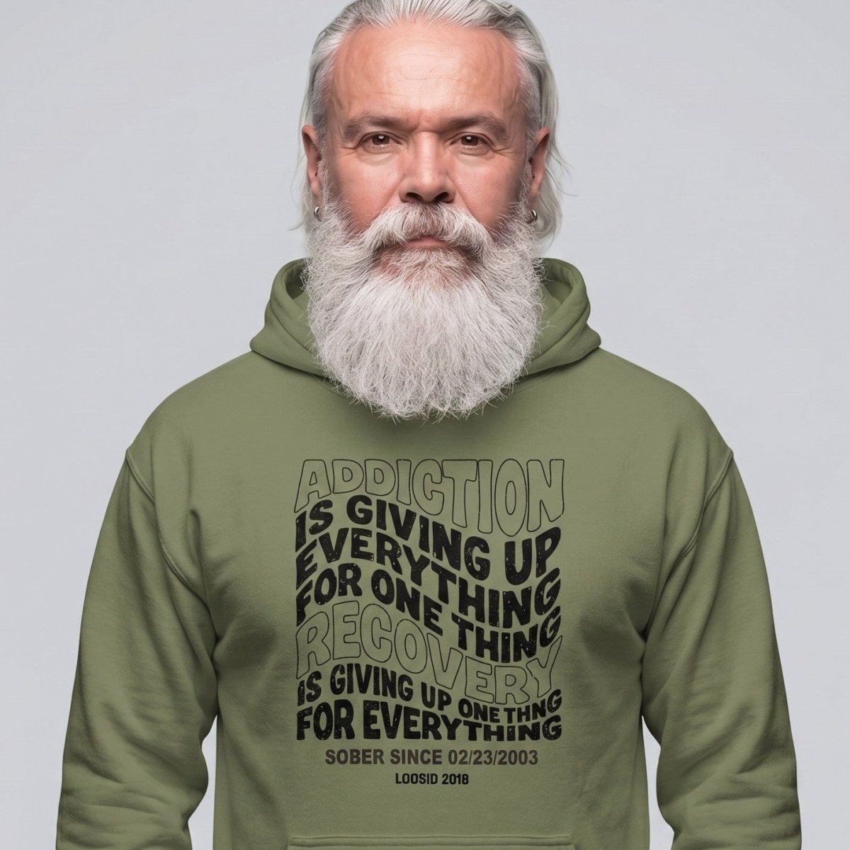Addiction is Giving up Recovery Hoodie side view (view 16)