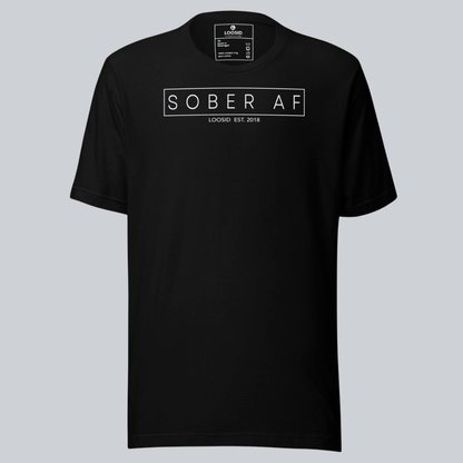 Sober AF Men's Tee for Strength and Recovery Sober T Shirt flat lay styled image (view 3)