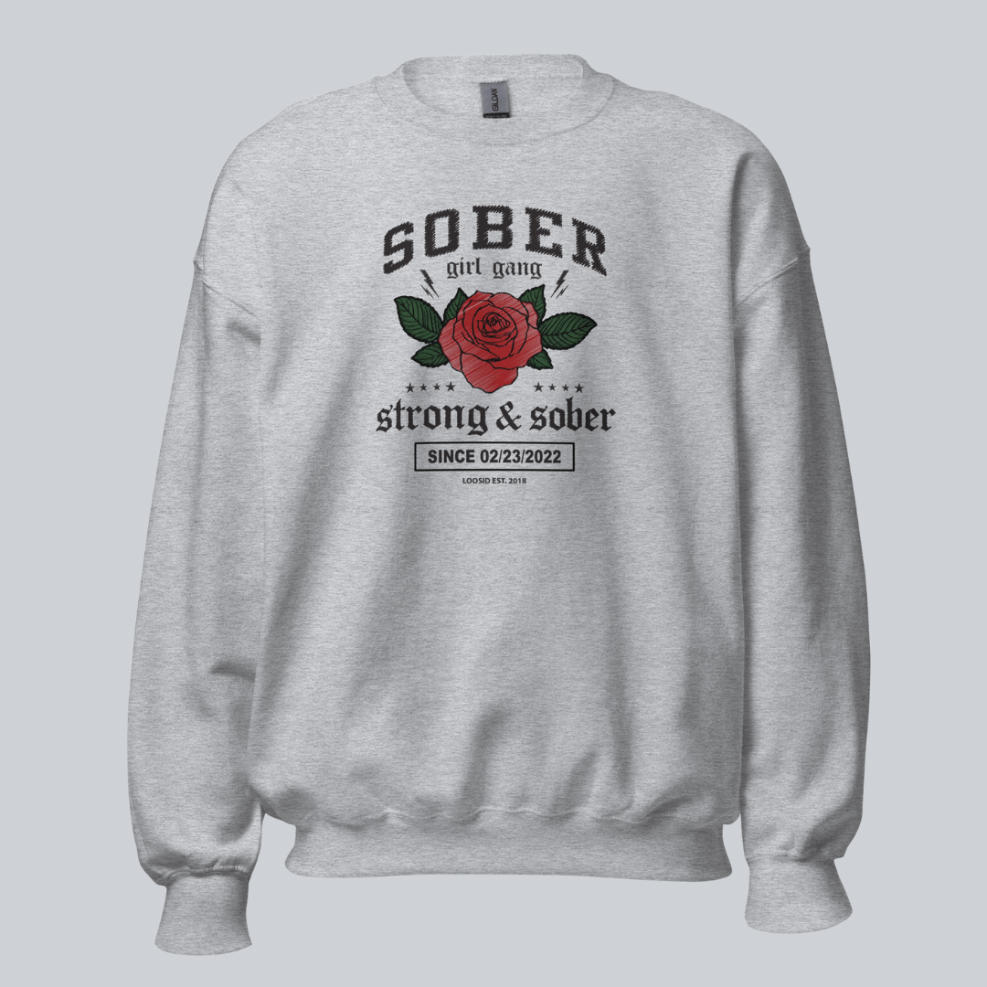SOBER Girl Gang Strong & Sober Recovery Hoodie graphic detail (view 24)