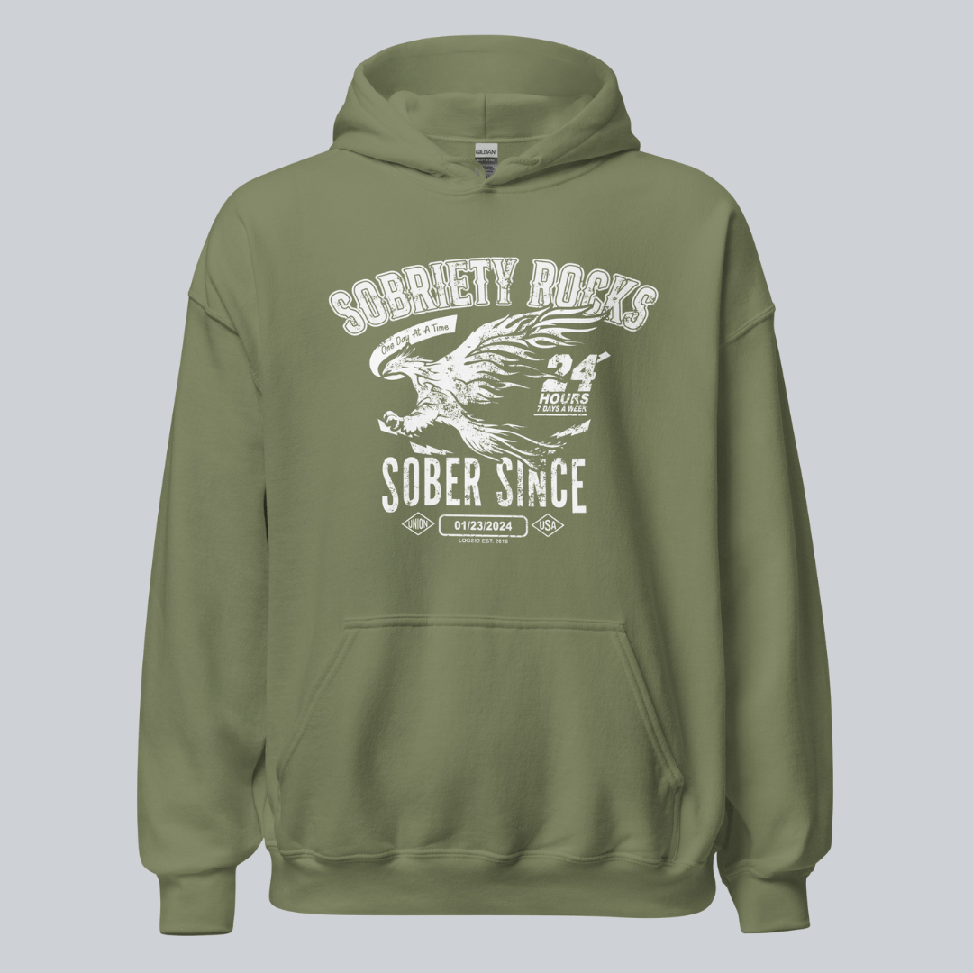 Sober Since Recovery Hoodie packaging detail (view 18)