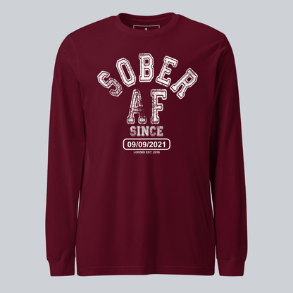 Sober AF Since Long Sleeve Sober T Shirt product photo (view 10)