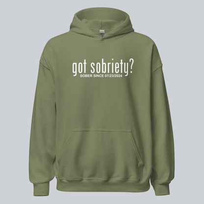 Got Sobriety Recovery Hoodie flat lay styled image (view 33)