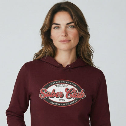 Sober Club Badge Recovery Hoodie product photo (view 20)