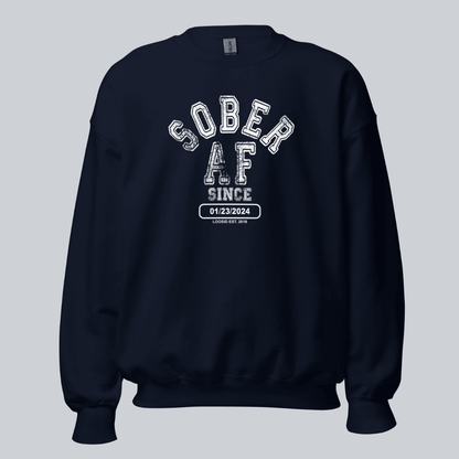 Sober AF Since Recovery Hoodie back view (view 7)