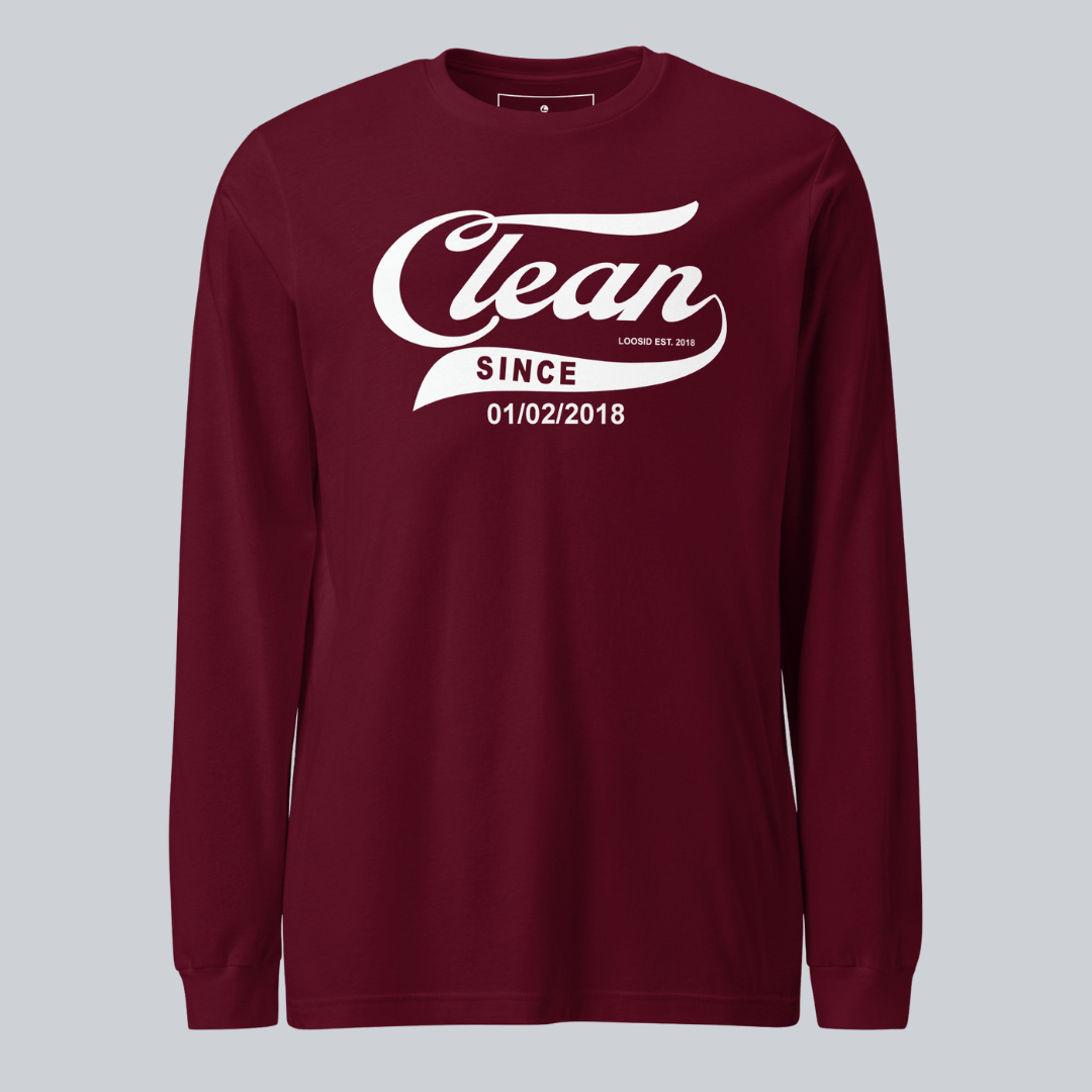 Clean Since Long Sleeve Sober T Shirt featuring the design (view 11)