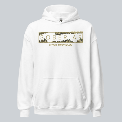 Sober AF Camo Recovery Hoodie packaging detail (view 18)