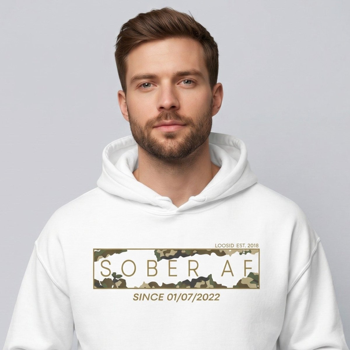 Sober AF Camo Recovery Hoodie product photo (view 20)