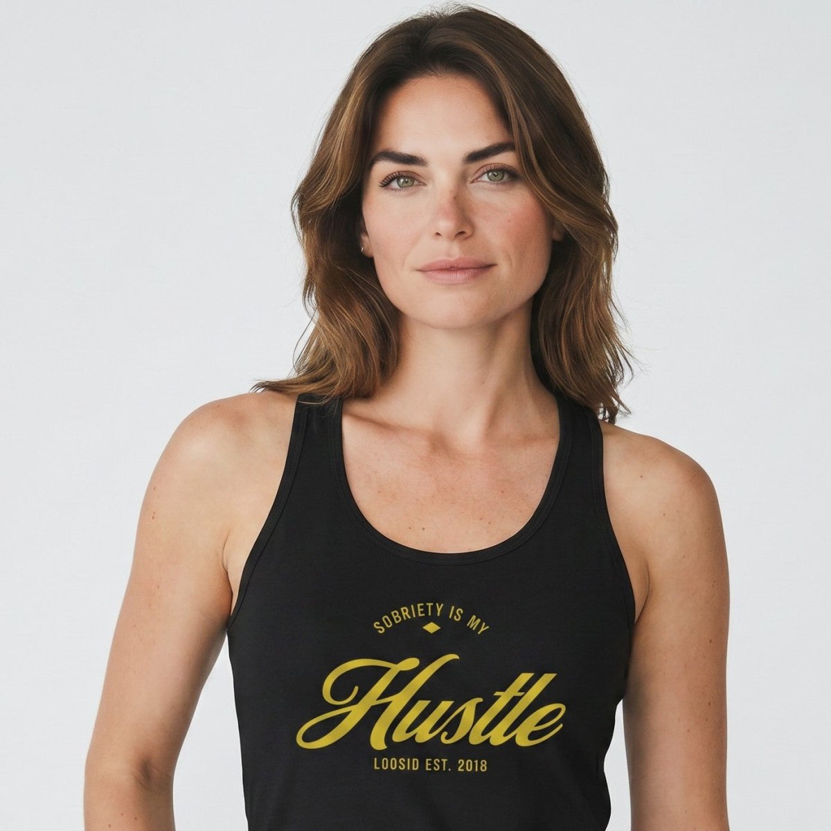 Loosid Sobriety is My Hustle Sober Tank Top featuring the design