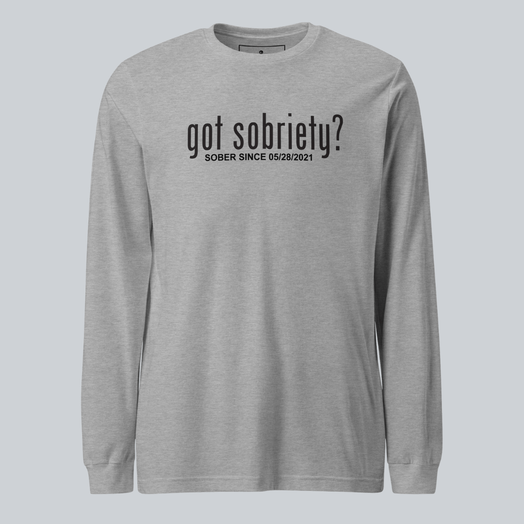 Got Sobriety Long Sleeve Sober T Shirt fit detail (view 19)