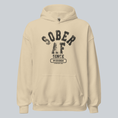 Sober AF Since Recovery Hoodie back view (view 27)