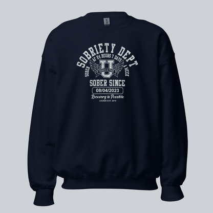 Sobriety Dept Recovery Hoodie back view (view 7)