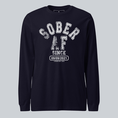 Sober AF Since Long Sleeve Sober T Shirt side view (view 6)