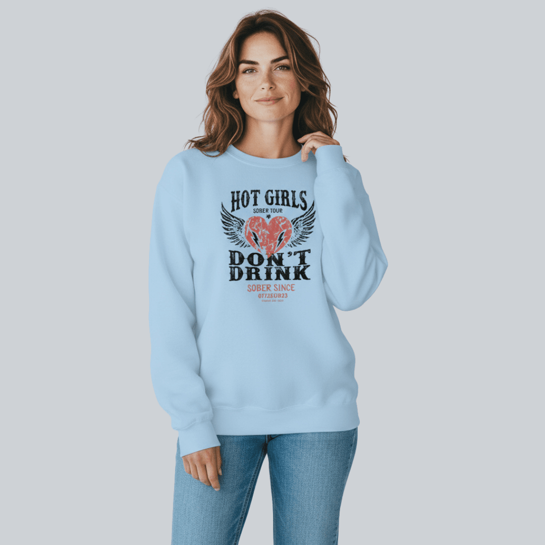 Hot Girls Sobriety Recovery Hoodie graphic detail (view 24)