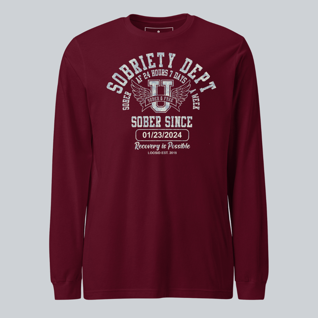 Sobriety Dept Long Sleeve Sober T Shirt featuring the design (view 11)