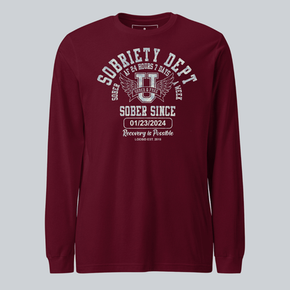 Sobriety Dept Long Sleeve Sober T Shirt featuring the design (view 11)