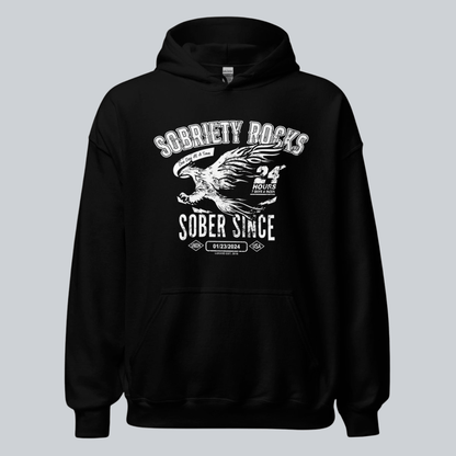 Sober Since Recovery Hoodie fit detail (view 9)