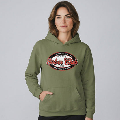 Sober Club Badge Recovery Hoodie side view (view 26)