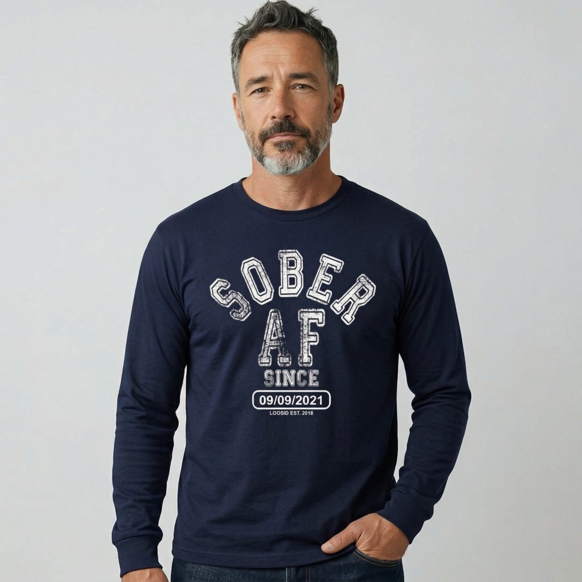 Sober AF Since Long Sleeve Sober T Shirt fit detail (view 9)