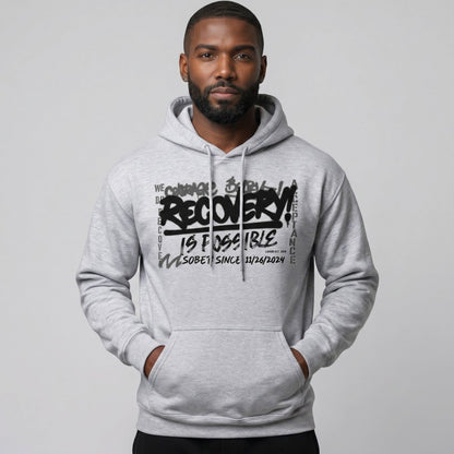 Recovery Is Possible Hoodie with Date Recovery Hoodie packaging detail (view 38)