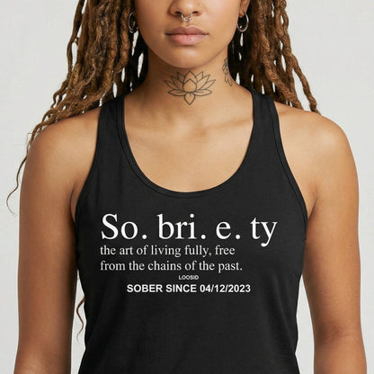 Sobriety Definition Women's w Personalize Sober Date Sober Tank Top fit detail (view 9)