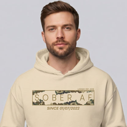 Sober AF Camo Recovery Hoodie graphic detail (view 24)