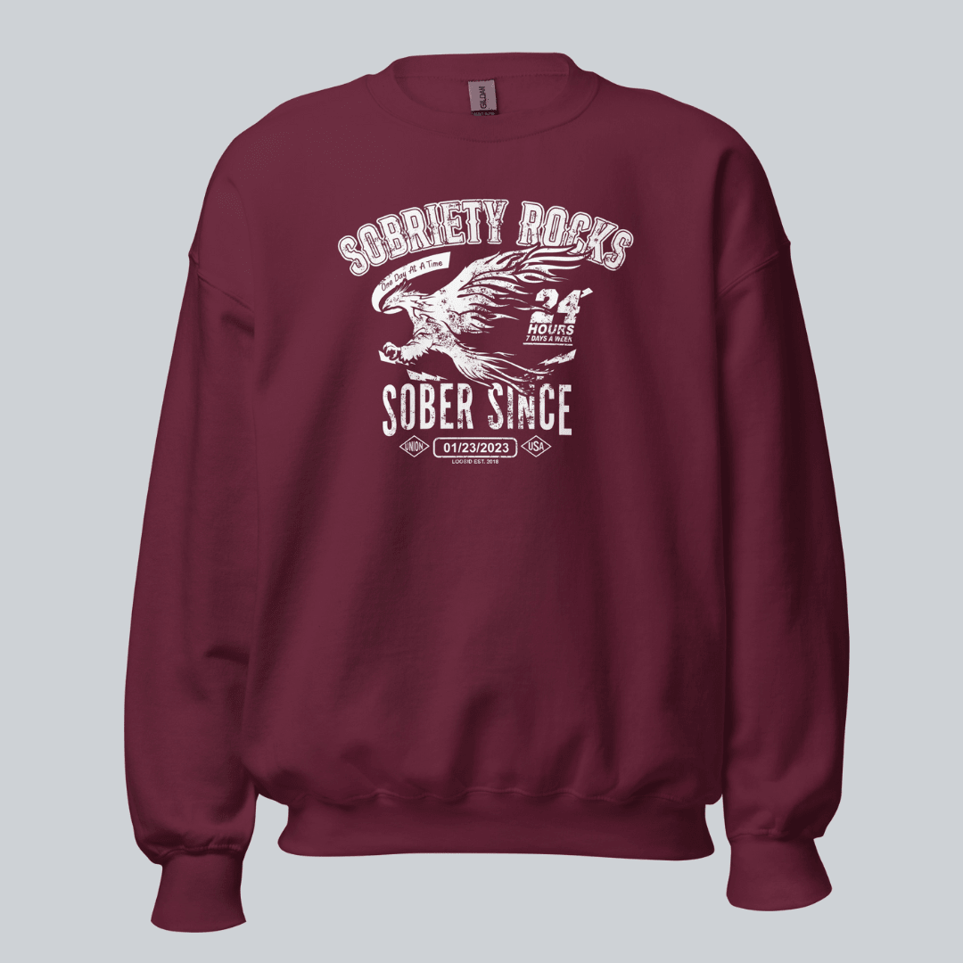 Sober Since Recovery Hoodie close-up view (view 12)