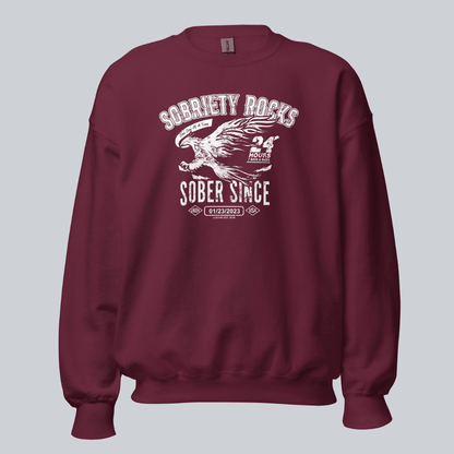 Sober Since Recovery Hoodie close-up view (view 12)